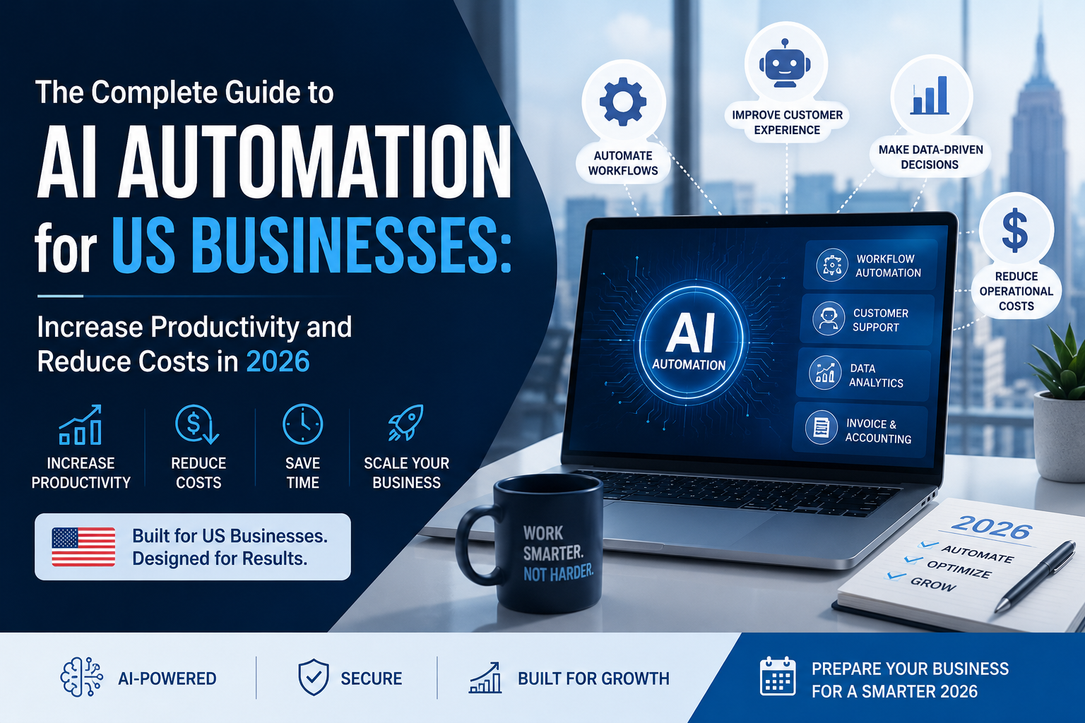 The Complete Guide to AI Automation for US Businesses Increase Productivity and Reduce Costs in 2026